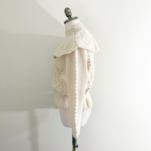 Vintage Adrienne Vittadini	Cream Shetland Wool Sweater Women's Size XS EUC - Picture 3 of 9
